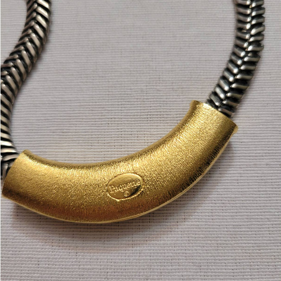 Vintage Paquette Gold and Silver Plated Slide Necklace - Picture 2 of 6